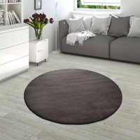 Fellteppich Fluffy charcoal 80 cm rund