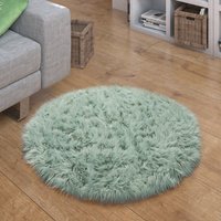 Hochflor-Teppich Playara mint-grün 45 cm rund