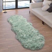 Hochflor-Teppich Playara mint-grün 55x160 cm fell-form