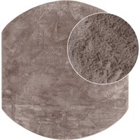 Flauschiger-Teppich Solina taupe 150x170 cm oval