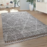 Hochflor-Teppich Nadori grau 200x290 cm