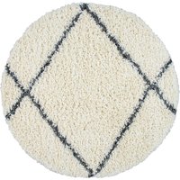 Shaggy-Teppich Kalea creme 120 cm rund