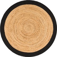 Jute-Teppich Vibora schwarz 120 cm rund