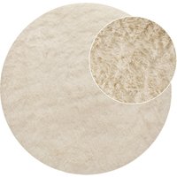 Hochflor-Teppich Silvana elfenbein 120 cm rund