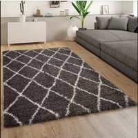 Hochflor-Teppich Mahara grau 80x150 cm