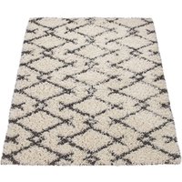 Shaggy-Teppich Kalea beige 150 cm quadrat