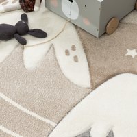 Kinderteppich Kosmos beige 120 cm rund