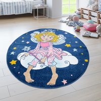 Kinderteppich Prinzessin Lillifee blau 120 cm rund