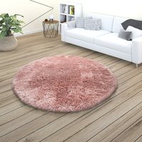 Hochflor-Teppich Alba pink 160 cm rund