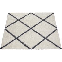 Shaggy-Teppich Kalea creme 150 cm quadrat