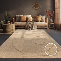 Teppich Garten Wohnzimmer Boho Geometrisch beige 240x340 cm