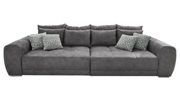 Massivart Big Sofa mit Federkern grau 306 cm - MOLDAU