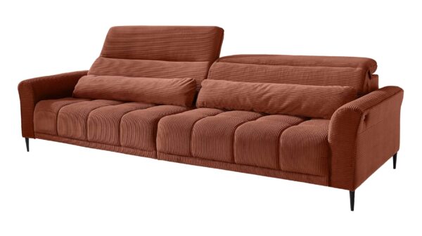 Massivart Big Sofa Cord rost - 280 cm - Nosagunterfederung - LOGAN