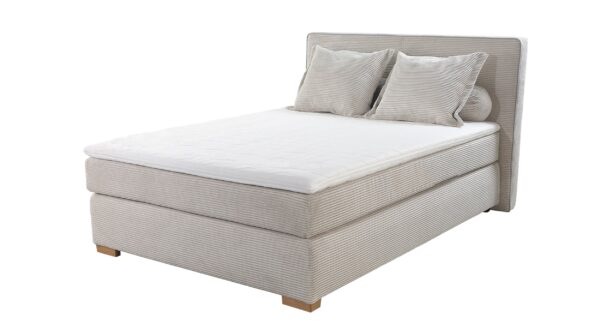 Massivart Boxspringbett 140 x 200 cm Cordbezug beige - ROMY