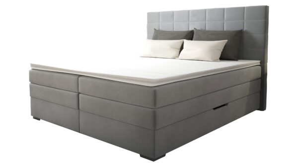 Massivart Boxspringbett 180 x 200 cm grau Bettkasten - ALMA