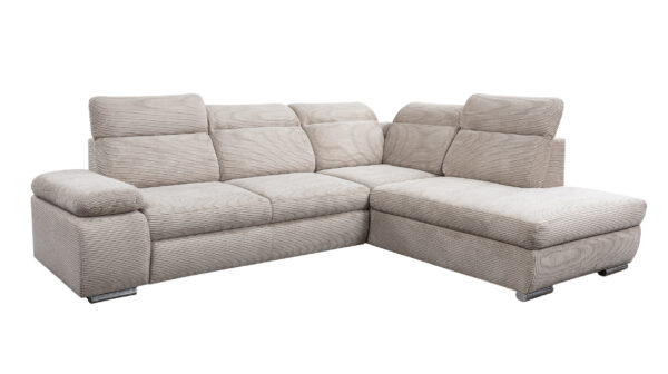 Massivart Ecksofa Cord Schlaffunktion creme - Bettkasten 280 cm - COLORADO