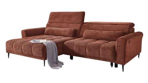 Massivart Ecksofa Cord rost - 277 x 179 cm - LOGAN