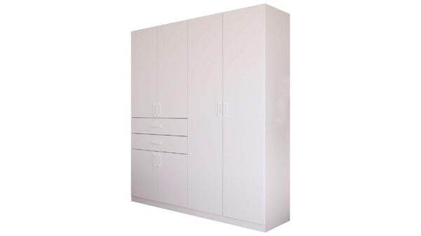 Die Möbelfundgrube Kleiderschrank weiß - 181 cm - rauch - MAIKA