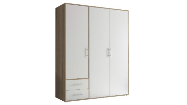 Die Möbelfundgrube Kleiderschrank weiß - Sonoma Eiche - 155 cm - VALBORG