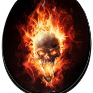 WC-Sitz Totenkopf in Flammen - Premium Toilettendeckel direkt vom Hersteller