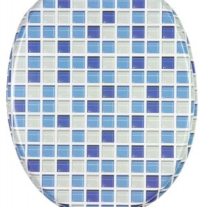 WC-Sitz mit Absenkautomatik Mosaik Blau - Premium Toilettendeckel direkt vom Hersteller