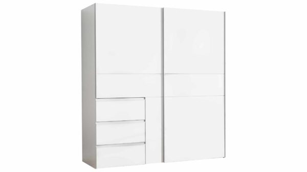 Die Möbelfundgrube Schwebetürenschrank weiß Kleiderschrank 170 cm - WINN