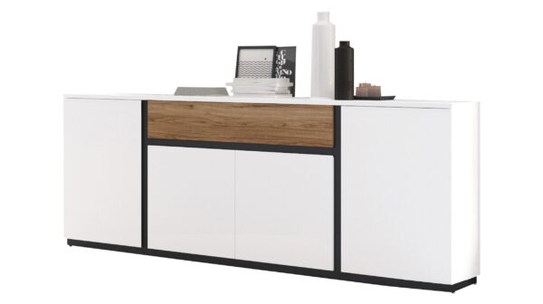 Die Möbelfundgrube Sideboard alpinweiß - Catania Eiche 209 cm - NOVENA