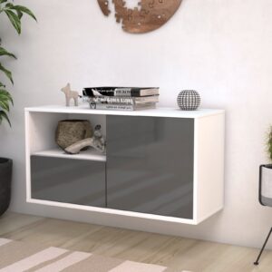 Lowboard - Adrina - Design Hochglanz - Wandmontage mit Push to Open 92 cm Weiss - Front Wei?  Bestellnummer:1010100452