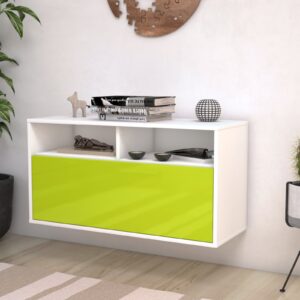 Lowboard - Agostina - Design Hochglanz - Wandmontage mit Push to Open 92 cm Weiss - Front Wei?  Bestellnummer:1010101064