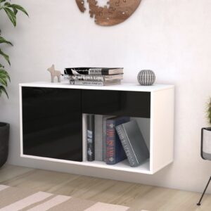 Lowboard - Alberina - Design Hochglanz - Wandmontage mit Push to Open 92 cm Weiss - Front Wei?  Bestellnummer:1010101370