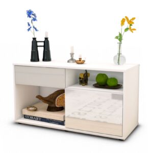 Lowboard - Albina - Design Hochglanz - Freistehend mit Push to Open 92 cm Weiss - Front Wei?  Bestellnummer:1010101438