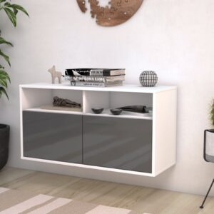 Lowboard - Alegra - Design Hochglanz - Wandmontage mit Push to Open 92 cm Weiss - Front Wei?  Bestellnummer:1010101676