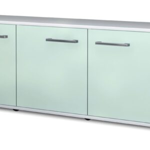 Lowboard - Allegra - Design Farbakzent - Freistehend mit Griffe 136 cm Weiss - Front Mint  Bestellnummer:1010200030