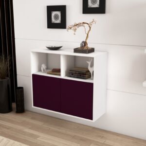 Sideboard - Camilla - Design Farbakzent - Wandmontiert mit Push to open  92 cm Weiss - Front Mint  Bestellnummer:1020100455