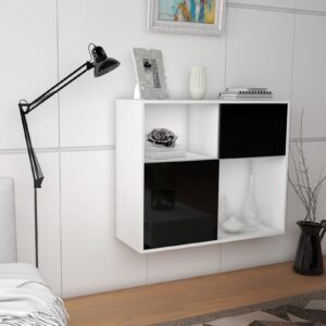 Sideboard - Carola - Design Hochglanz - Wandmontiert mit Push to open  92 cm Weiss - Front Wei?  Bestellnummer:1020101268