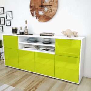 Sideboard - Emilia - Design Hochglanz - Freistehend mit Push to Open 180 cm Weiss - Front Wei?  Bestellnummer:1020302050