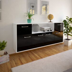 Sideboard - Ermentrude - Design Hochglanz - Wandmontage mit Griffe 180 cm Weiss - Front Wei?  Bestellnummer:1020302917