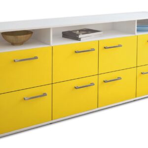 Sideboard - Evita - Design Farbakzent - Freistehend mit Griffe 180 cm Weiss - Front Mint  Bestellnummer:1020303294