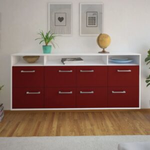 Sideboard - Evita - Design Farbakzent - Wandmontage mit Griffe 180 cm Weiss - Front Gelb  Bestellnummer:1020303329