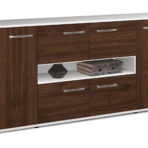 Sideboard - Farina - Design Holzdekor - Freistehend mit Griffe 180 cm Weiss - Front Zeder  Bestellnummer:1020303797