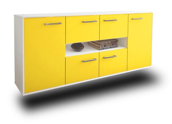 Sideboard - Farina - Design Farbakzent - Wandmontage mit Griffe 180 cm Weiss - Front Mint  Bestellnummer:1020303838