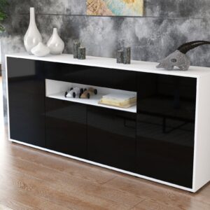 Sideboard - Fiorella - Design Hochglanz - Freistehend mit Push to Open 180 cm Weiss - Front Wei?  Bestellnummer:1020304804