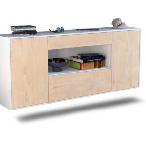 Sideboard - Fiora - Design Holzdekor - Wandmontage mit Push to Open 180 cm Weiss - Front Zeder  Bestellnummer:1020304936