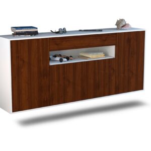 Sideboard - Fiorella - Design Holzdekor - Wandmontage mit Push to Open 180 cm Weiss - Front Zeder  Bestellnummer:1020305038