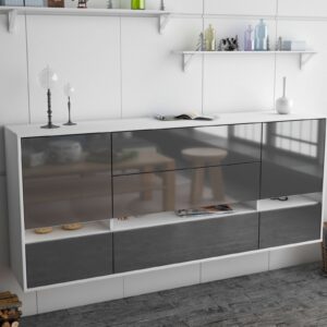 Sideboard - Floriana - Design Hochglanz - Wandmontage mit Push to Open 180 cm Weiss - Front Wei?  Bestellnummer:1020305552