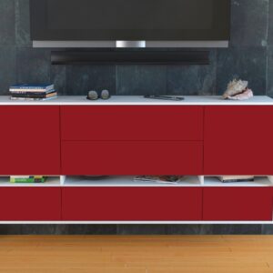 Sideboard - Floriana - Design Farbakzent - Wandmontage mit Push to Open 180 cm Weiss - Front Gelb  Bestellnummer:1020305556