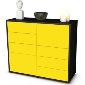 Sideboard - Circe - Design Farbakzent - Freistehend mit Push to open  92 cm Anthrazit - Front T?rkis  Bestellnummer:2020103178