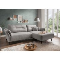 Benformato Piatelli Luxus-Mikrofaser Ecksofa mit beidseitiger Montierbarkeit in Grau