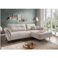 Benformato Piatelli Luxus-Mikrofaser Ecksofa mit beidseitiger Montierbarkeit in Grau