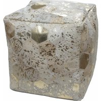 Spark Pouf 210 Elfenbein / Gold 45cm x 45cm